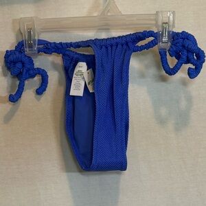 AA-403 Aerie‎ NWT Cheekiest Side Tie Blue Summer Swim Bikini Bottoms Size XS